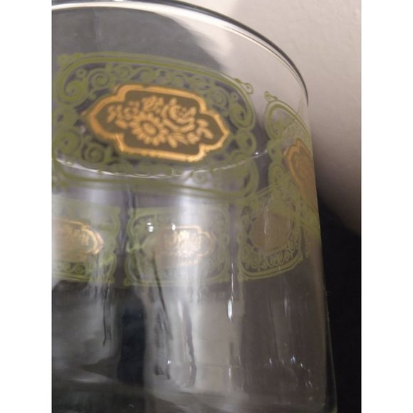 Dining 6 Vintage Green Gold Drinking Glasses Poshmark